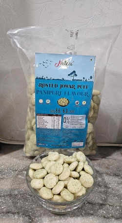 NUTEKO Roasted Jowar Puff Pani Puri Flavour 100 Gm Gluten Free, Vegan Healthy Tasty Snacks For Man Woman & Kids Low In Calories, Sodium, And Fat
